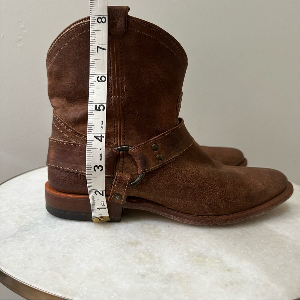 Women’s Brown Leather Harness Boots, Size 7 1/5 - Picture 11 of 16
